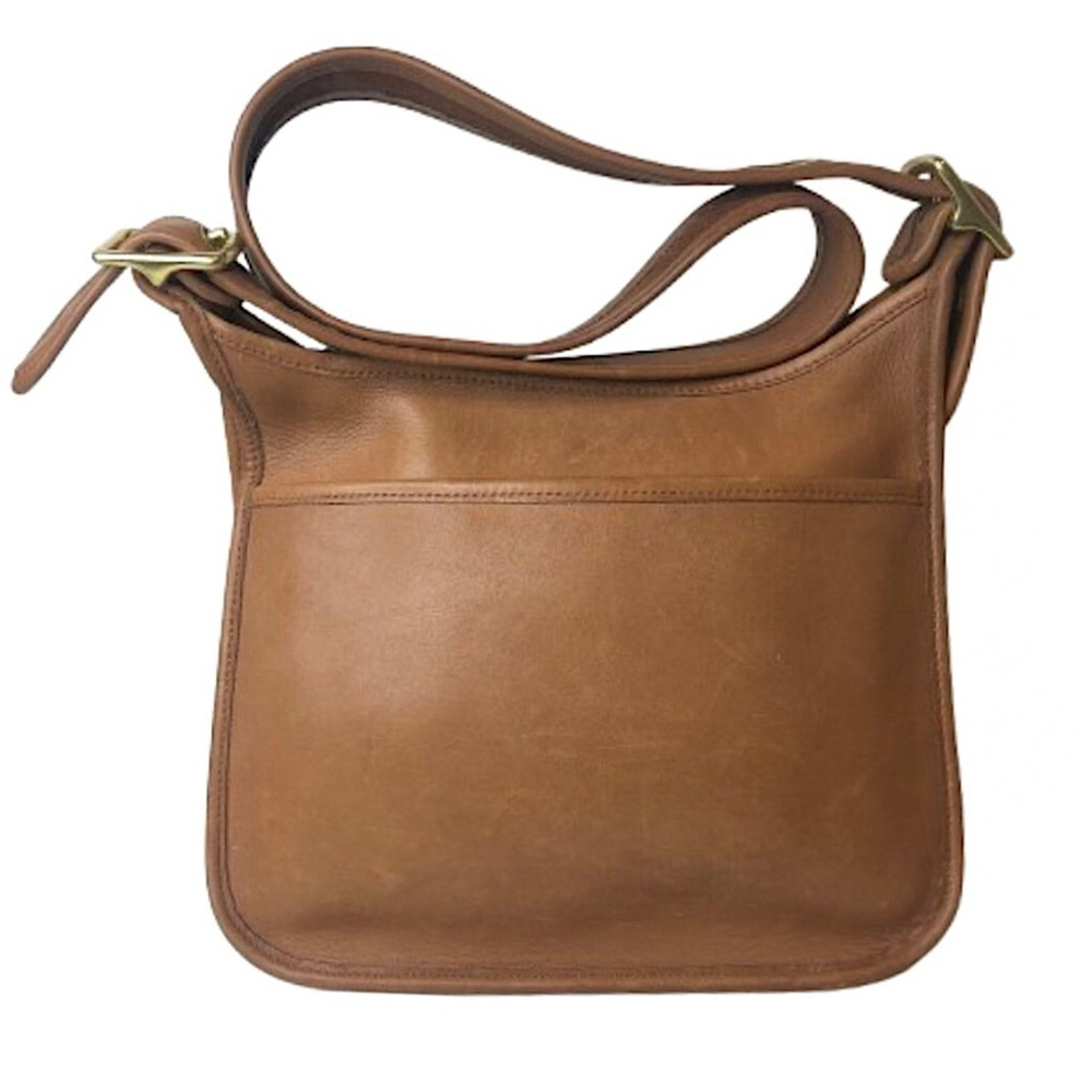 Vintage COACH Legacy Zip Camel Glove-Tanned Leather Shoulder Bag USA 9966